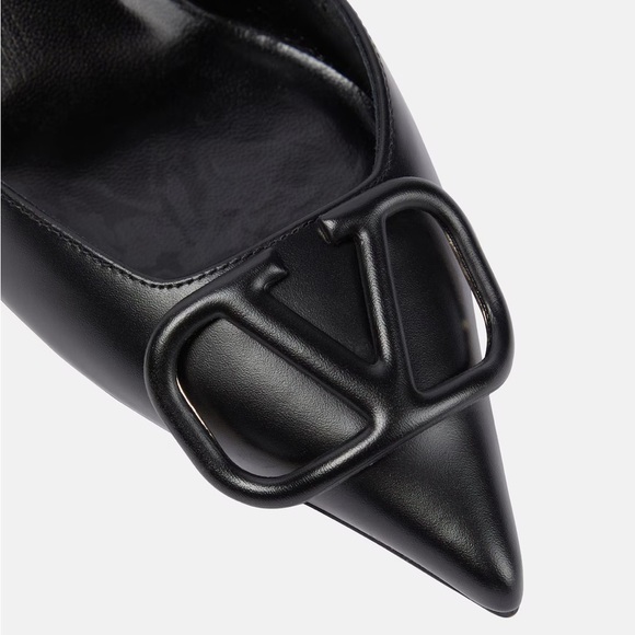 Valentino Black VLOGO SIGNATURE CALFSKIN SLINGBACK PUMP 80 MM / 3.15 IN- Size 40 - Picture 8 of 12
